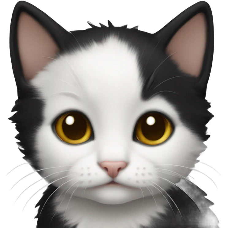 Little black kitten with white chest emoji