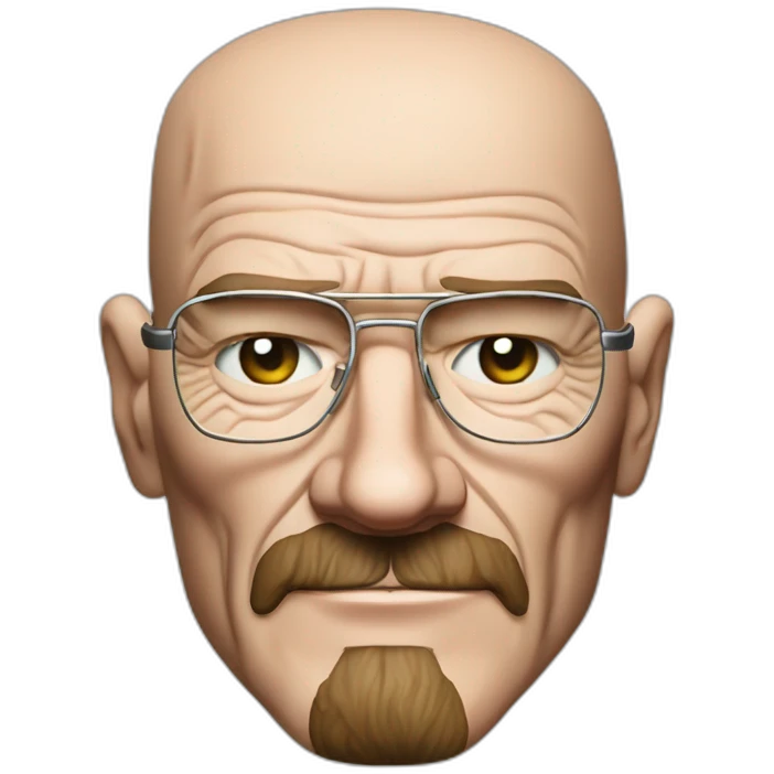Bryan Cranston as Walter White from breaking bad making glass emoji