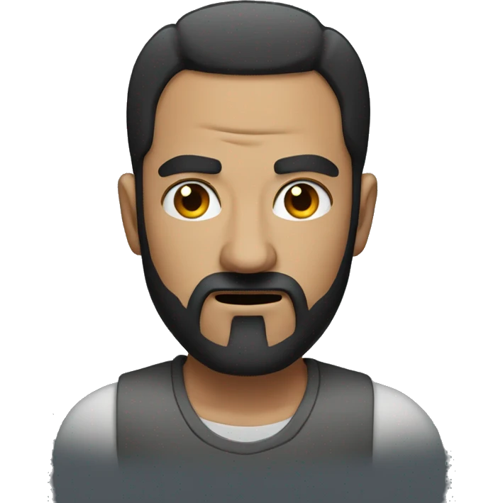 man with black short beard angry emoji