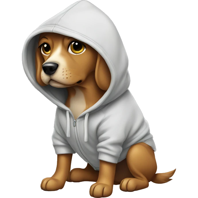 Dog wearning a hoodie emoji