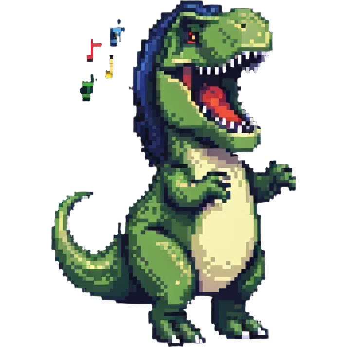 T-Rex singing emoji