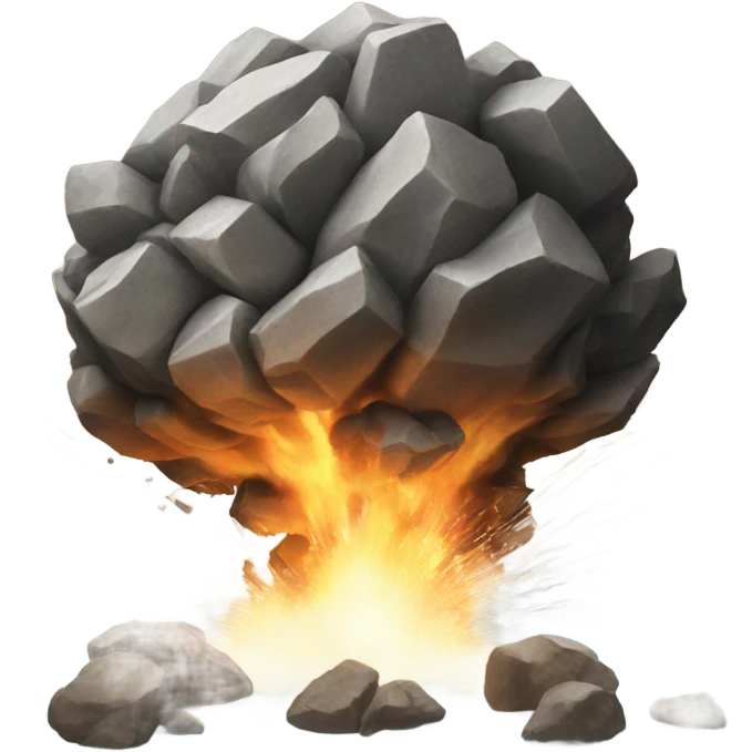 Exploding rock emoji