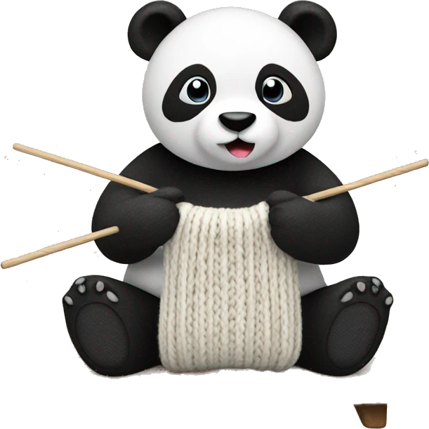 panda knitting emoji