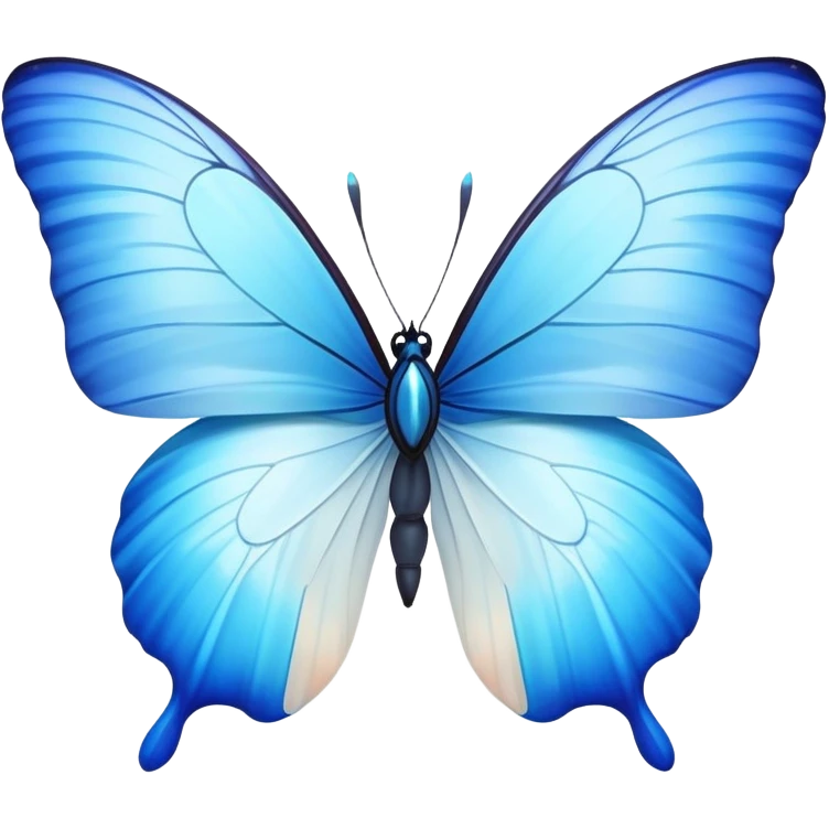 White tulip and blue morpho emoji