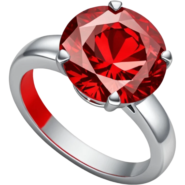 red ring marry red diamond metal prata emoji