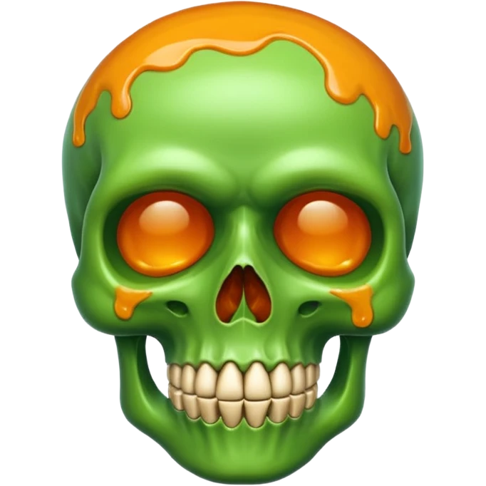 A green skull with marmalade emoji
