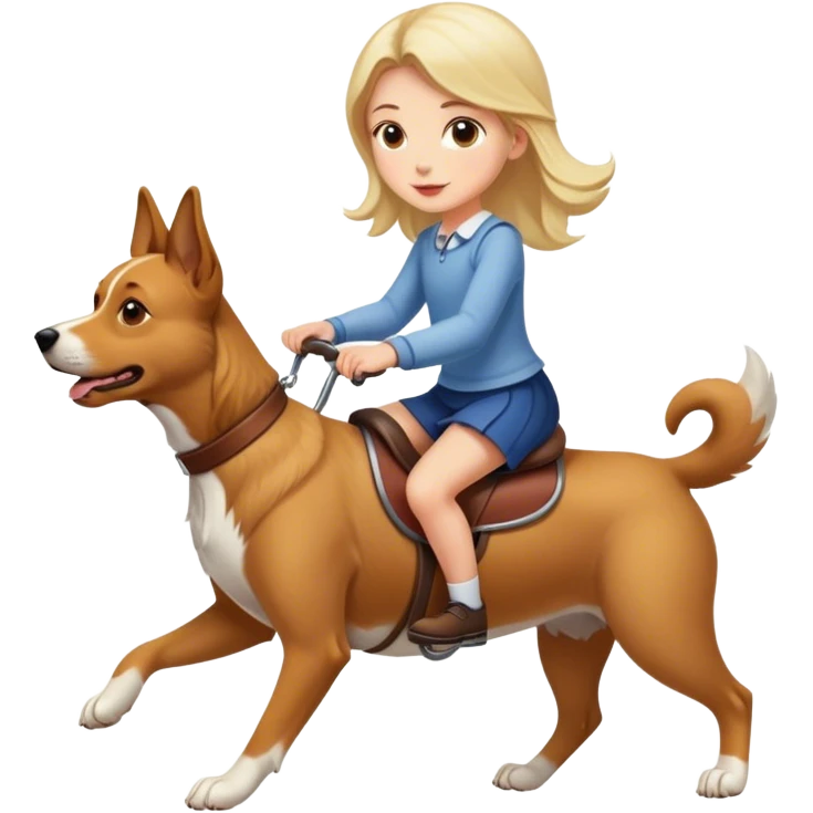 Girl riding a dog  emoji