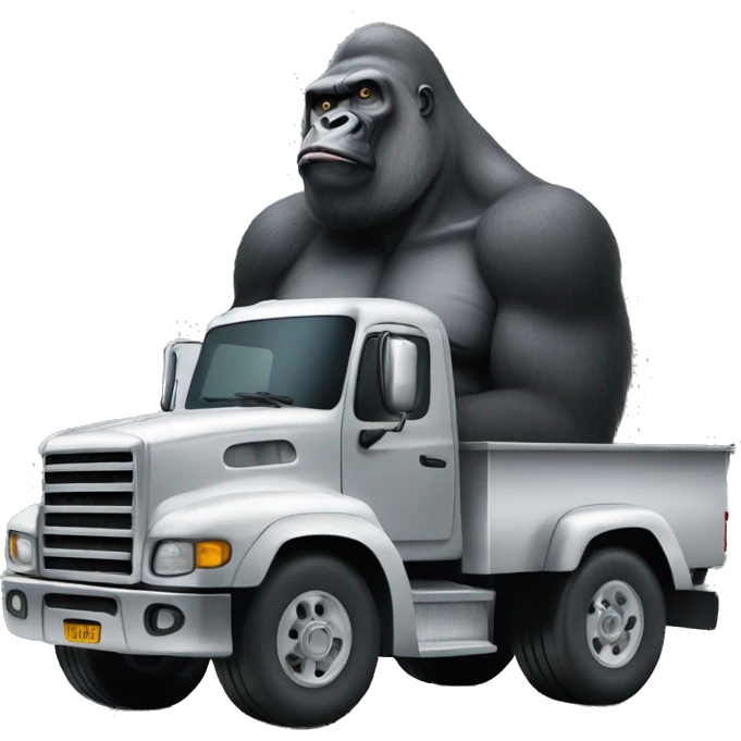 Silverback driving truck emoji