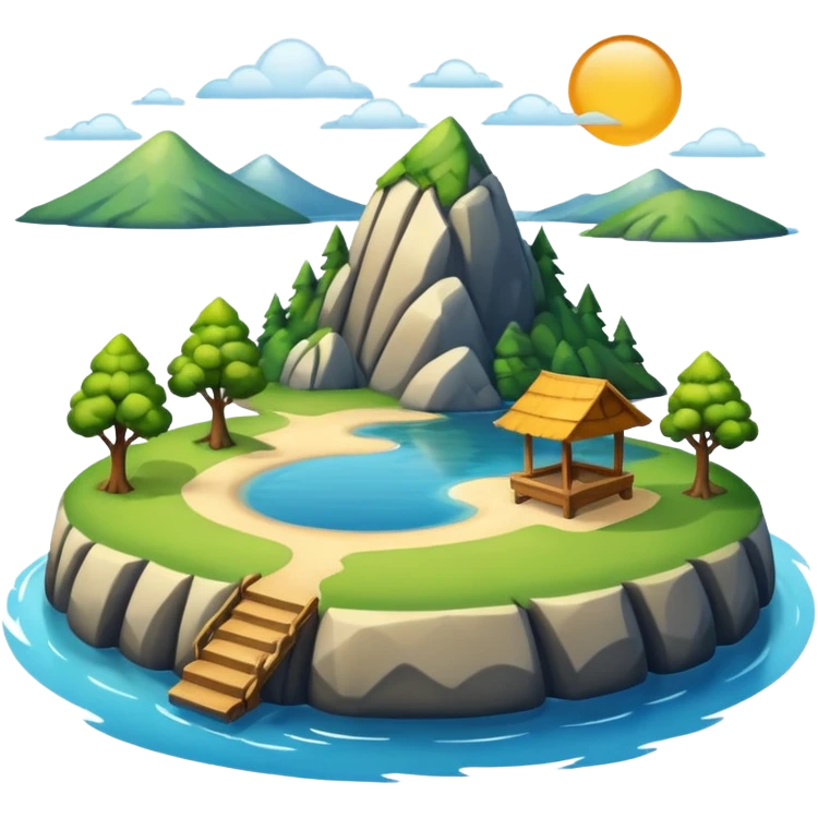 lake with an island emoji