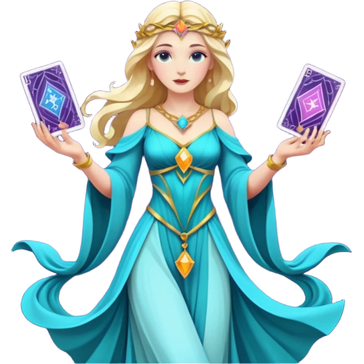 fantasy magic goddess tarot card low poly emoji