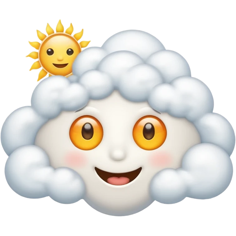 happy Sunny Cloud, with sun, eye emoji