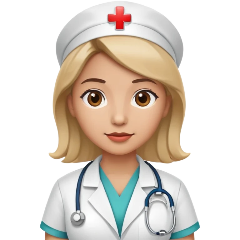 nurse in a medical uniform with a stethoscope emoji