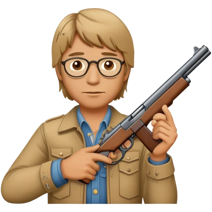 John Denver holding a gun emoji