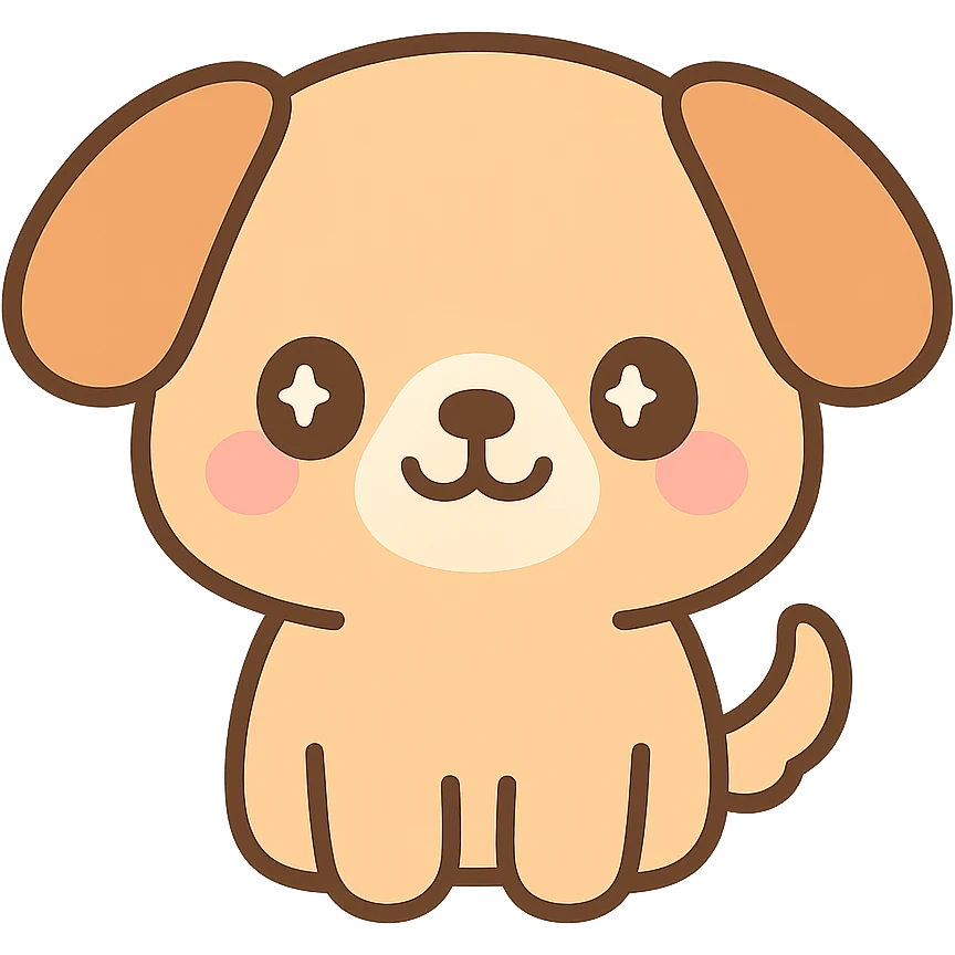 dog, kawaii style, cute face emoji