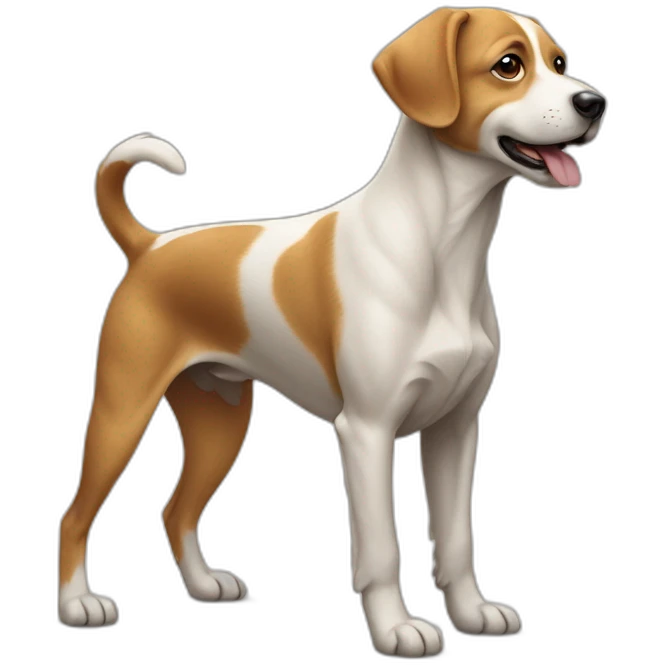 the dog which is standing on two feet like a human emoji