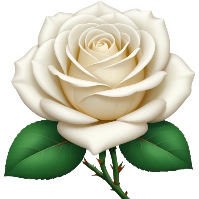 white rose, no green leaves emoji
