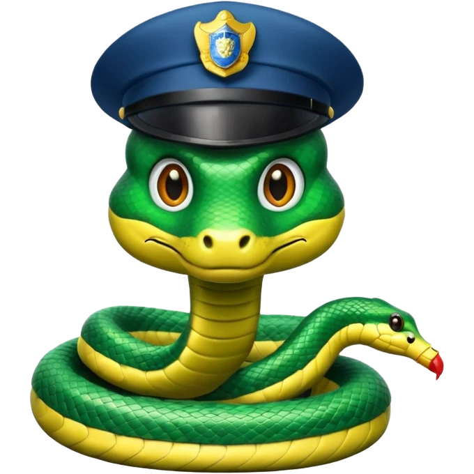 Snake wearing police hat and tie.
















 emoji