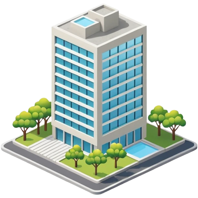 isometric modern apartment building emoji