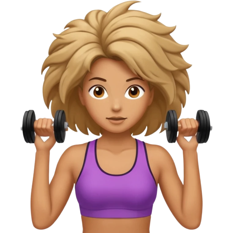 one women working out open hair emoji