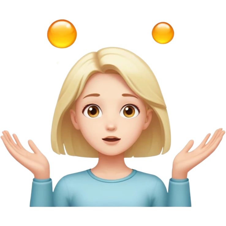 girl looking up levitating  emoji