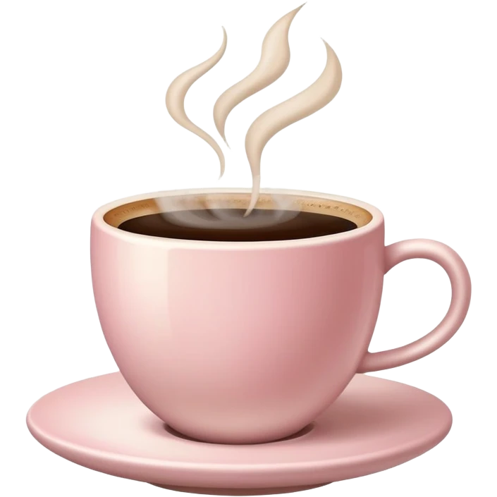 Pale beige and pale pink cup of coffee emoji
