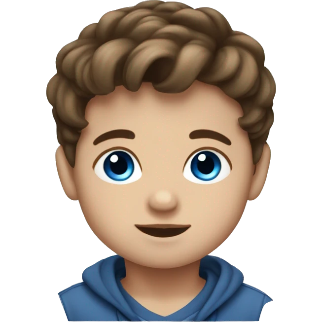 Baby boy brown hair blue eyes  emoji