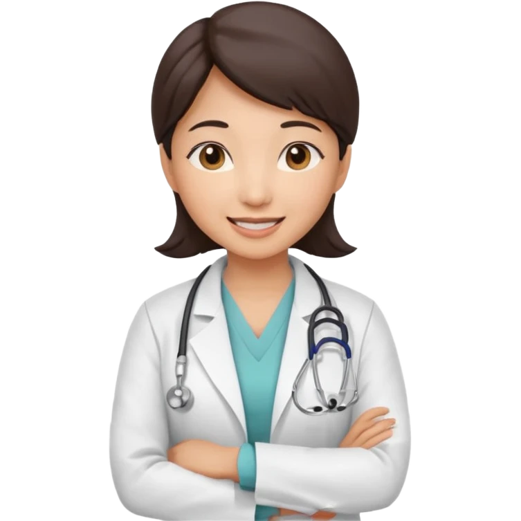 Asian female doctor obstetrician emoji
