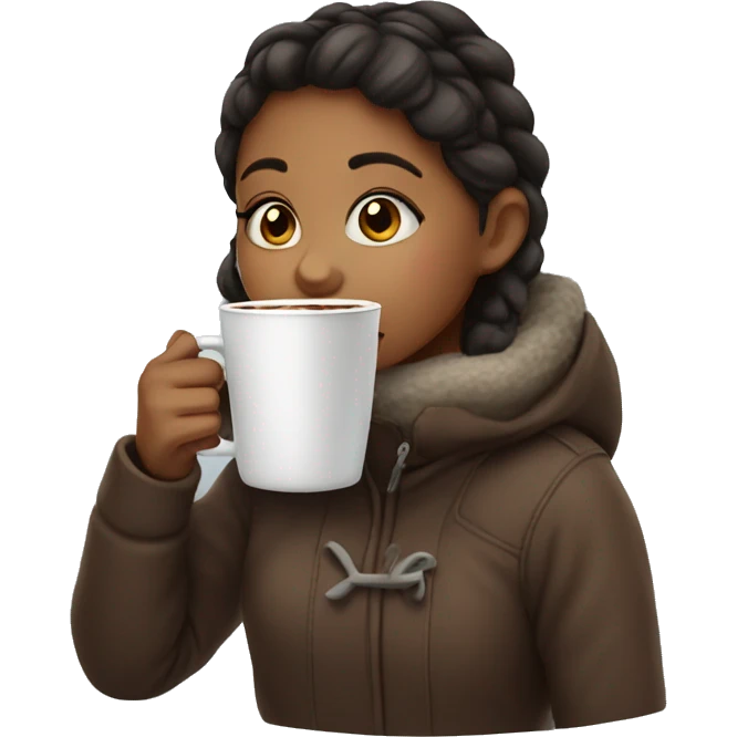 Girl drinking hot chocolate  emoji