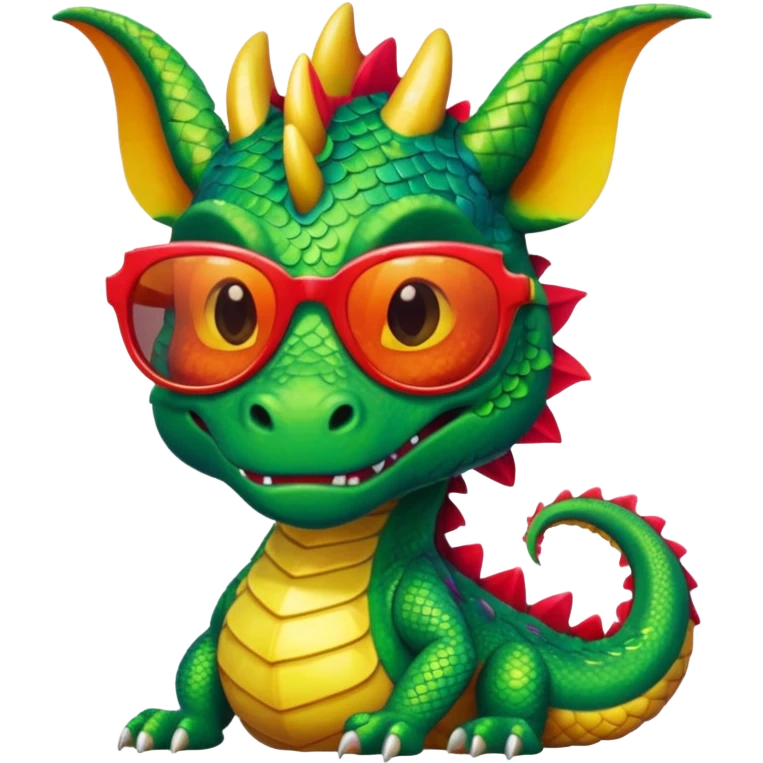 colorful dragon wearing sunglasses emoji