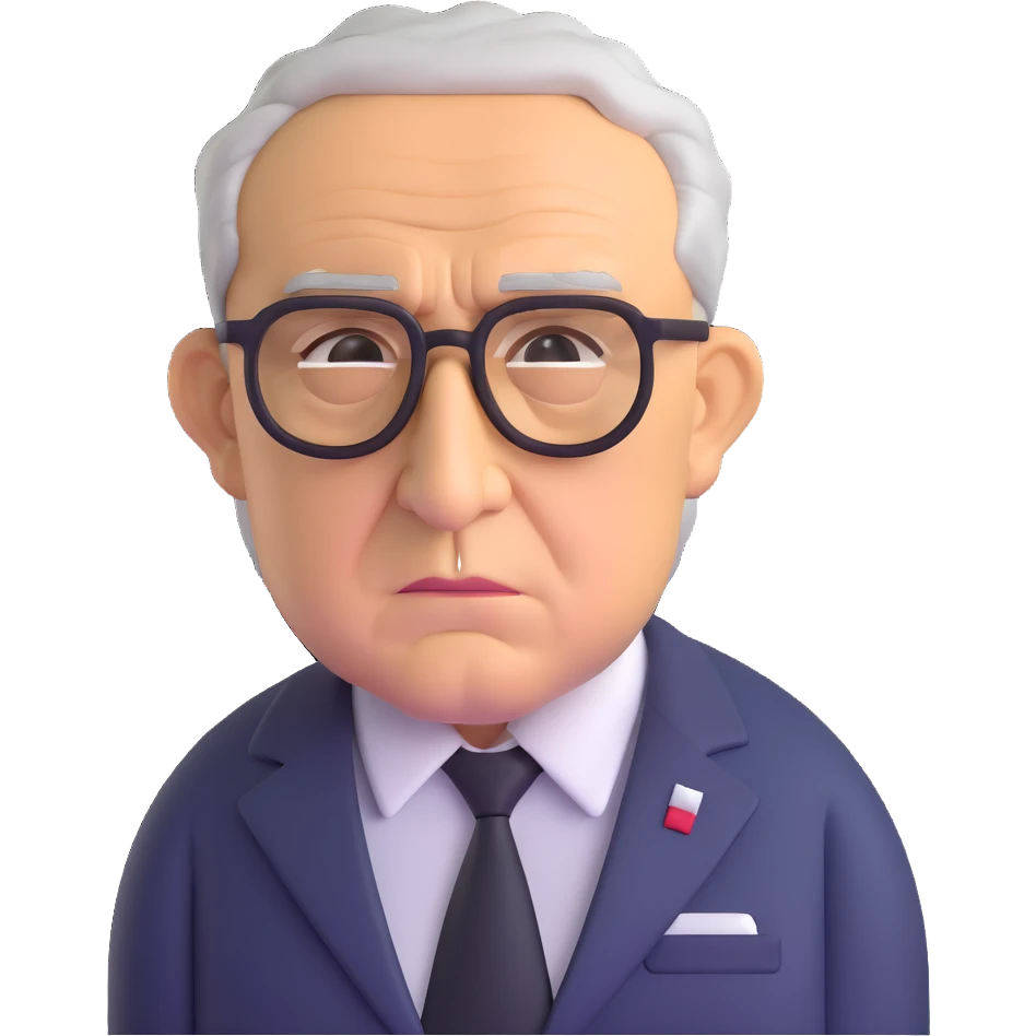 portrait of Henry Kissinger, serious expression emoji
