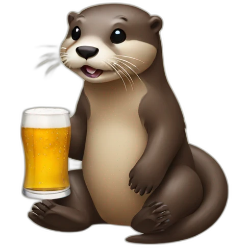 otter drinking beer emoji
