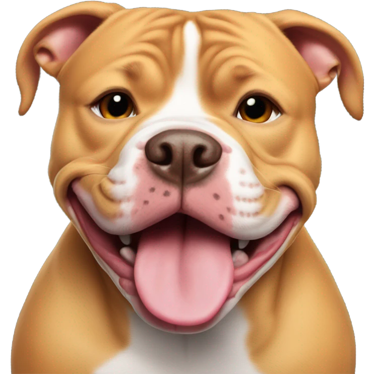 pitbull laying on back laughing  emoji