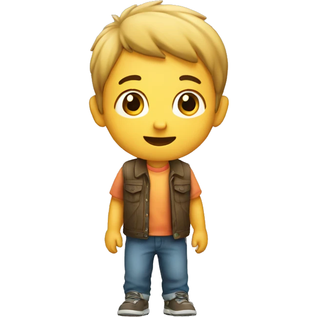 Niño saludando emoji