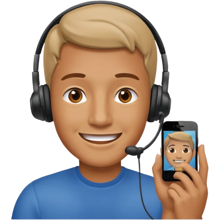 Man doing facetime emoji