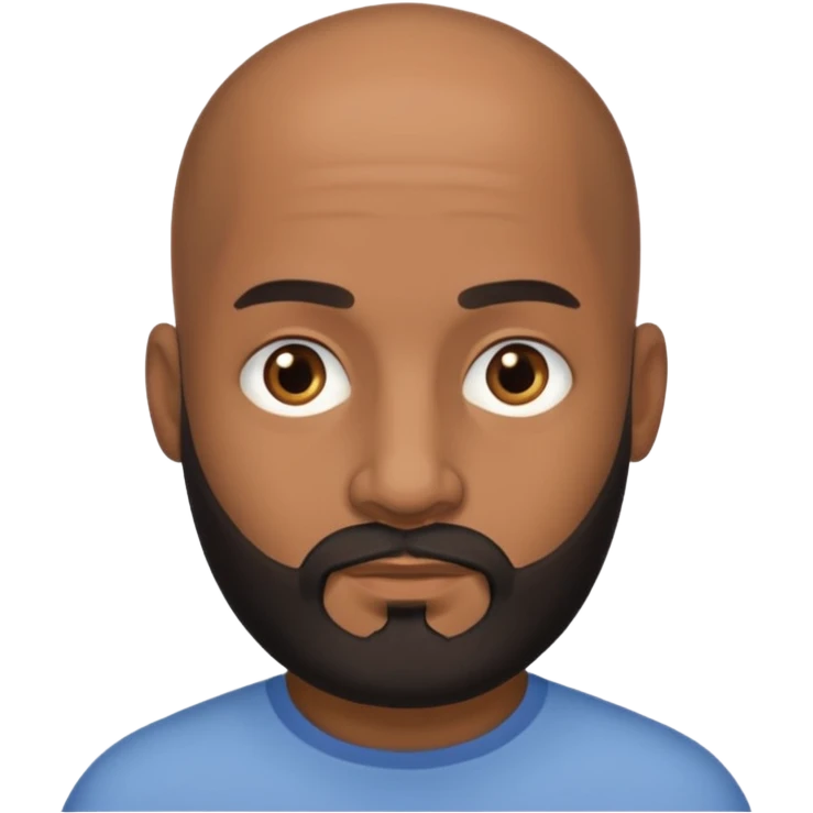 Hombre marrón pelado con barba emoji