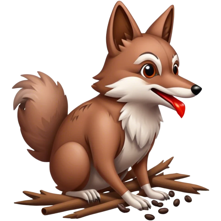 the coyote heat the sparrow in poop emoji