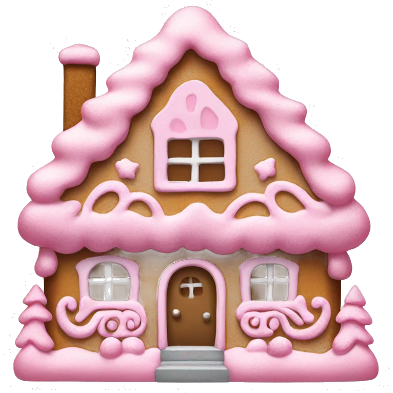 Pink gingerbread house emoji