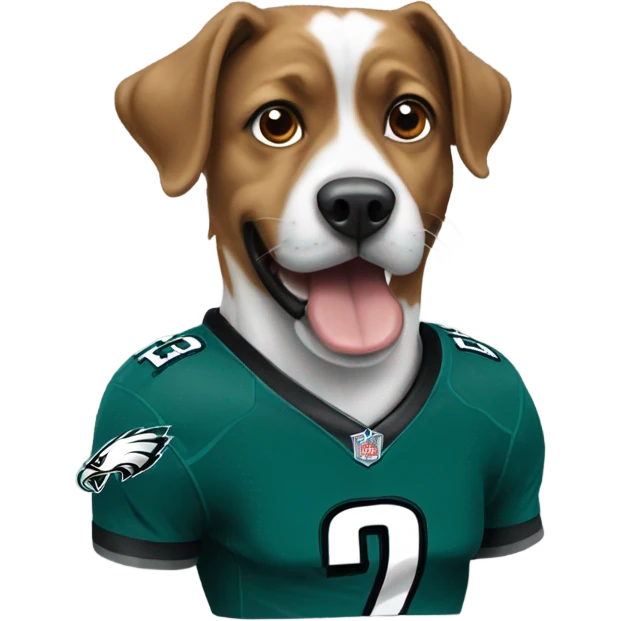 Dog wearing Philadelphia Eagles  emoji