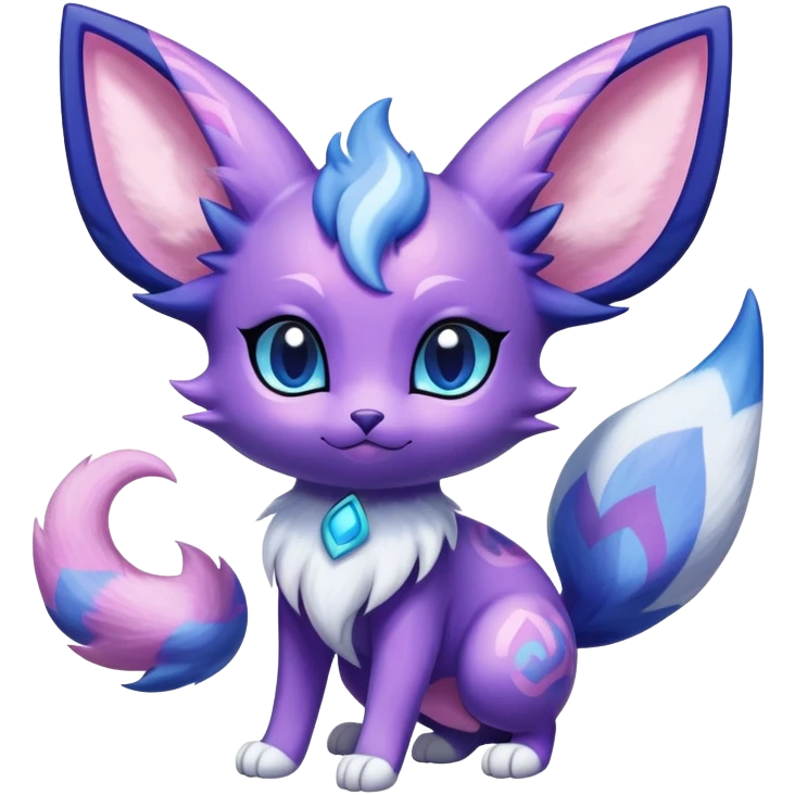 Shiny Exotic Cute Adorable Majestic Espeon-Delcatty-Meowstic-Hybrid-Creature with pattern-markings emoji