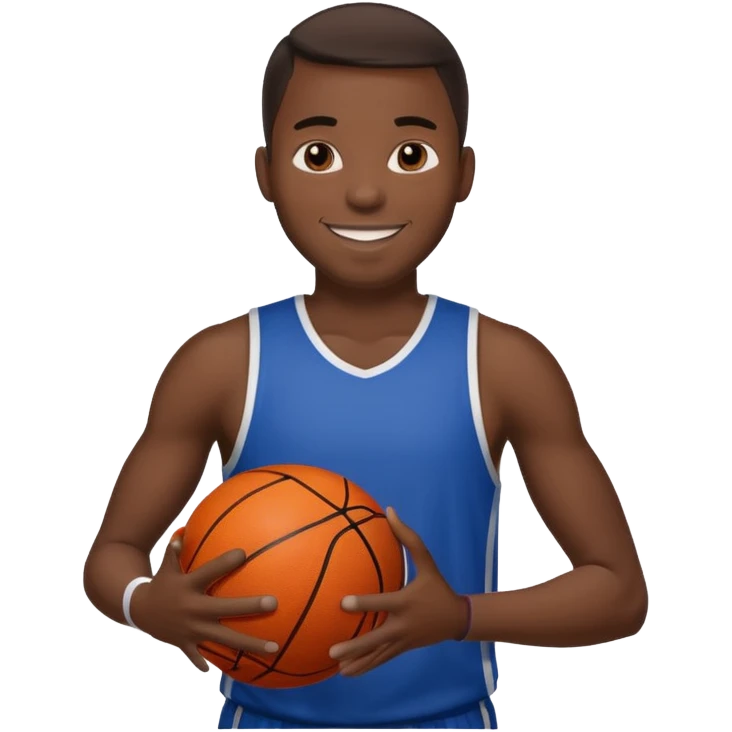 black man holding basketball ball emoji