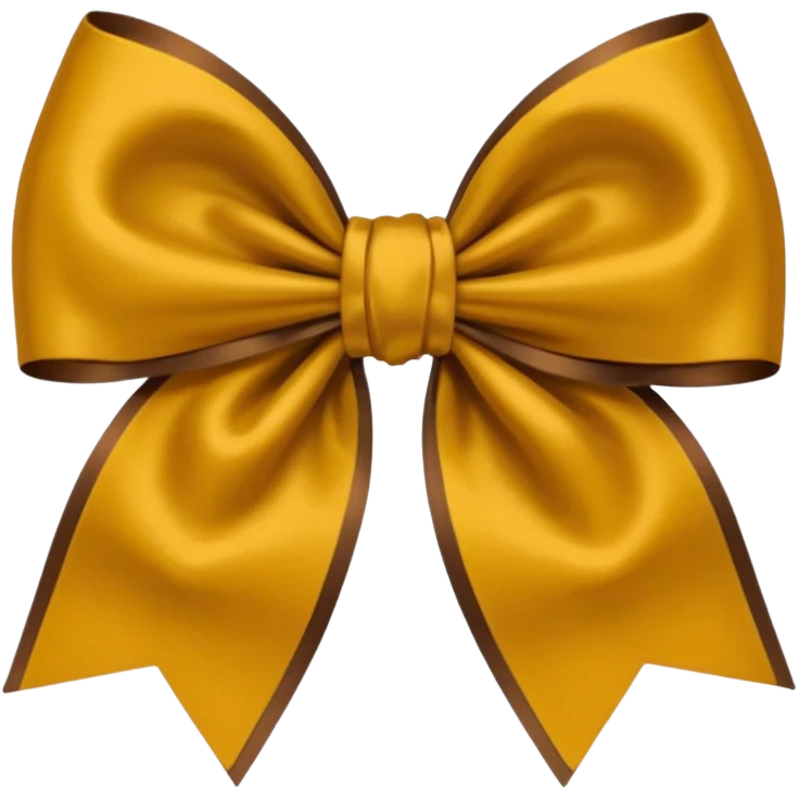 Deep-dark-burnt-brownish-bronze-Mustard-yellow bow emoji