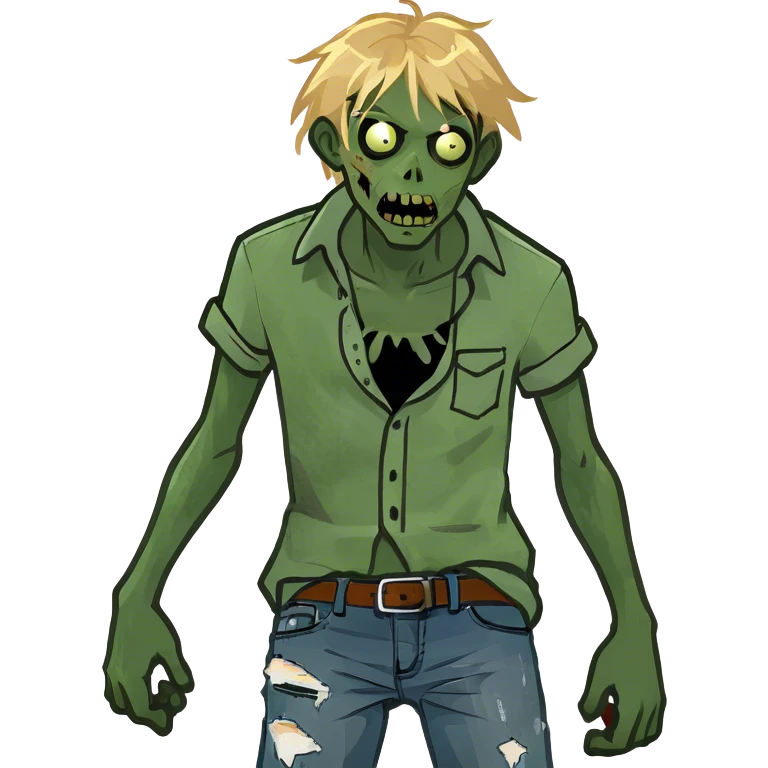 Boy zombie with blonde hair emoji