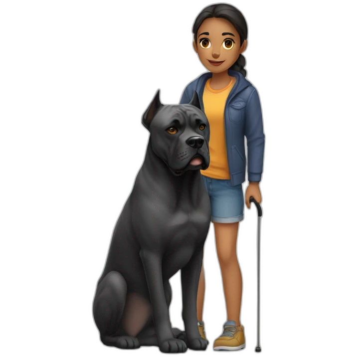 Girl with dog cane corso emoji