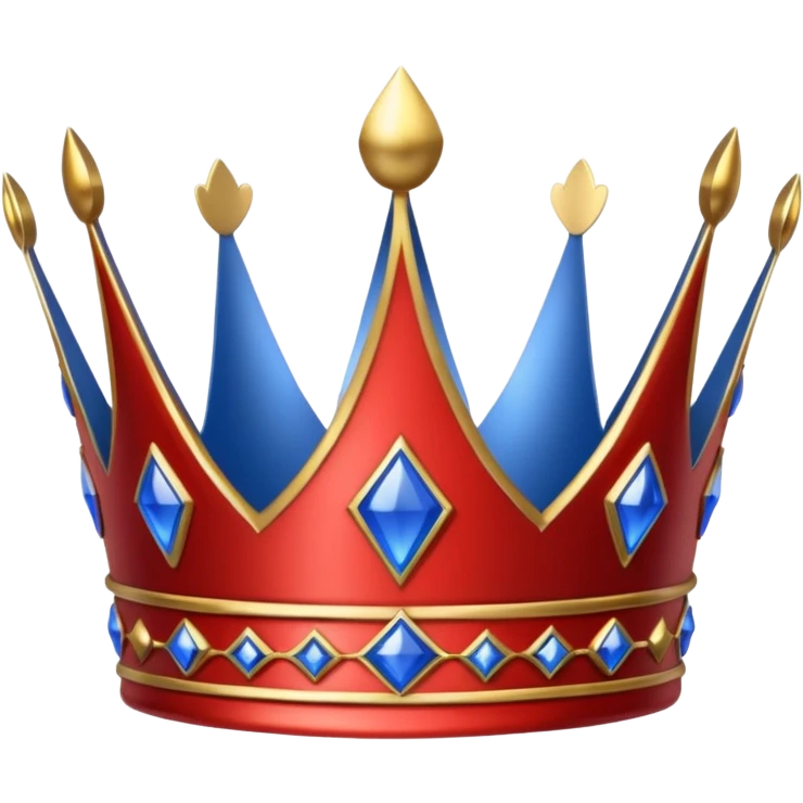 Red, White, and Blue crown emoji