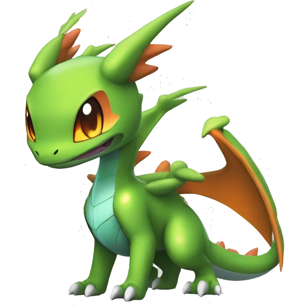 Cool Edgy Chibi Legendary Shiny Fakemon-Pokémon-Flygon-Charizard With Full Body Detailed High Quality emoji