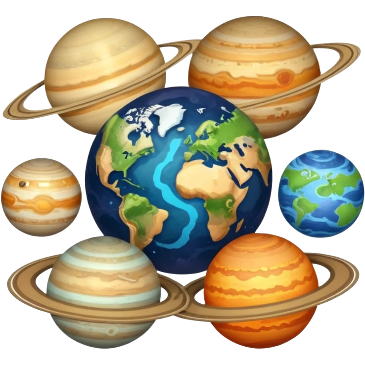 Aline all the planets emoji