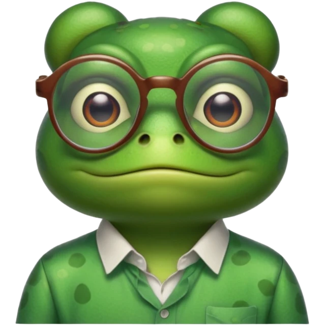 glasses frog with shirt emoji