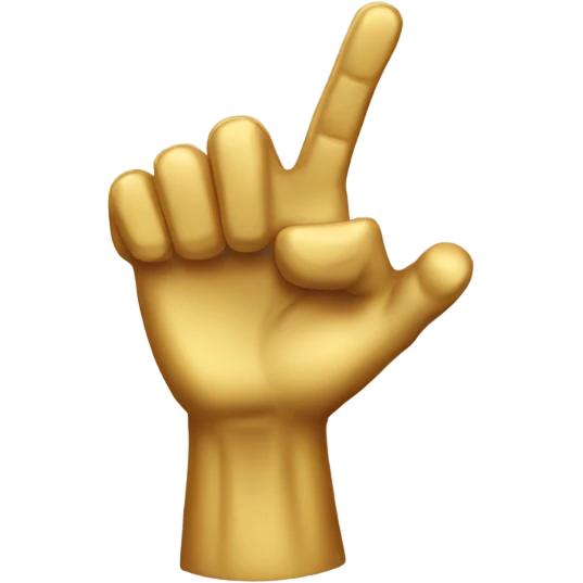 golden hand pointing emoji