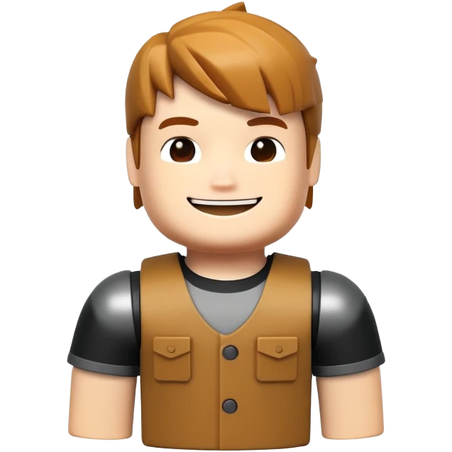 Roblox character with blocky body and smiling face emoji