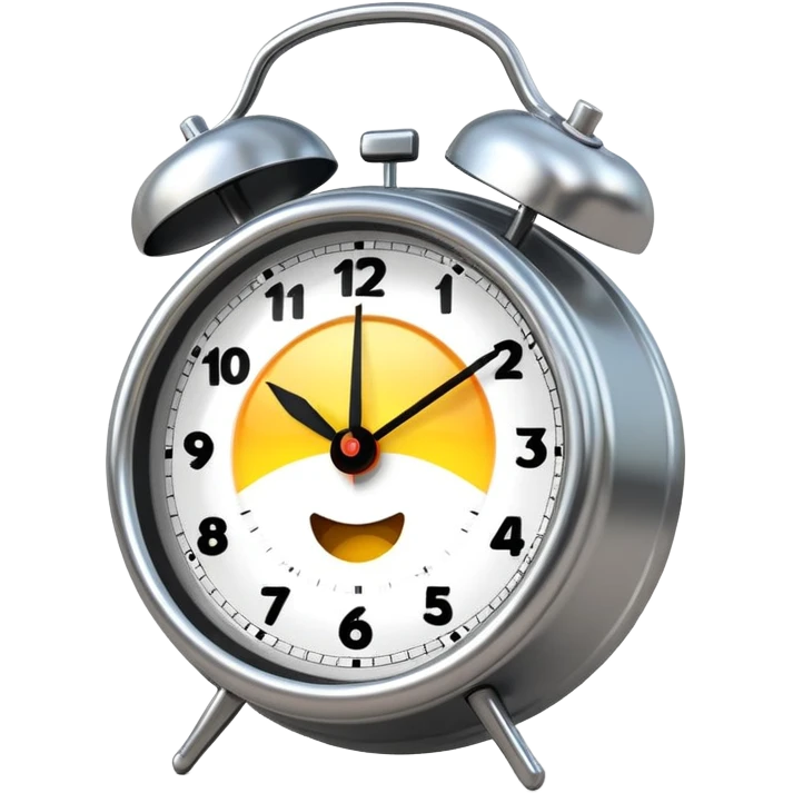 an alarm clock ringing at sunrise, simple and expressive emoji